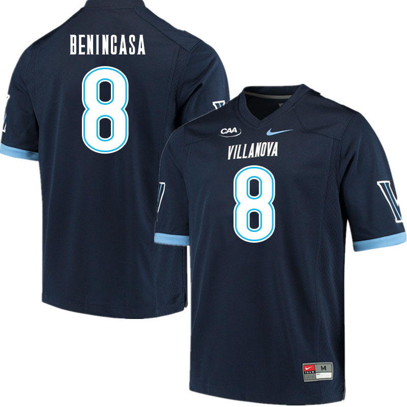 Men #8 Michael Benincasa Villanova Wildcats College Football Jerseys Stitched Sale-Navy